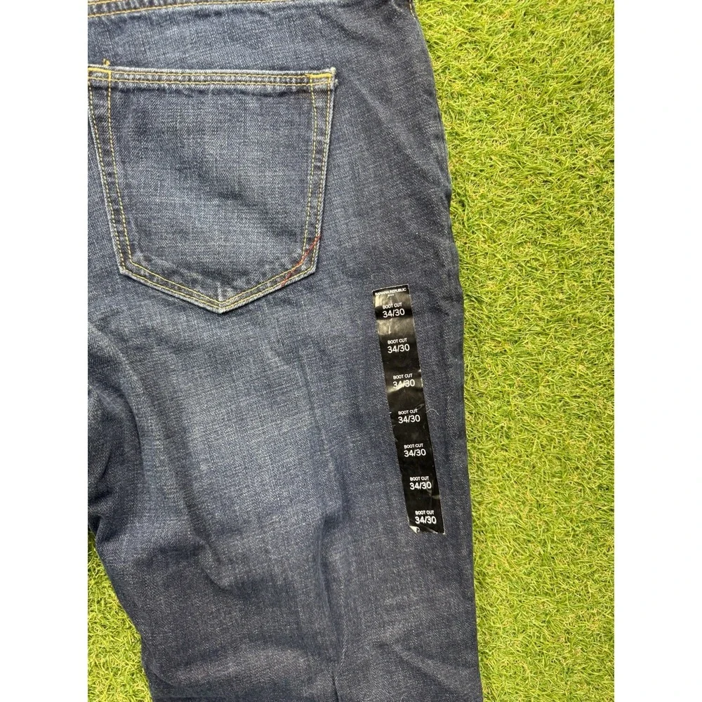 Vintage Banana Republic Jeans Mens 34x30 Faded Bootcut Wide Leg Casual Denim NWT